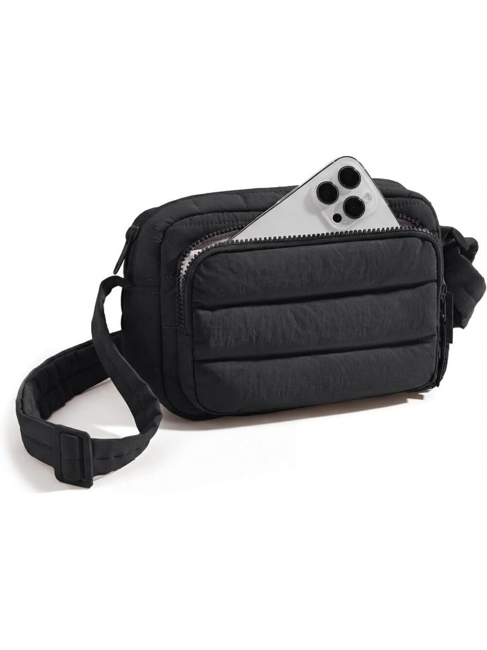 👜Women's Black Puffer Crossbody Bag RFID Travel Purse Small Handbag Wallet